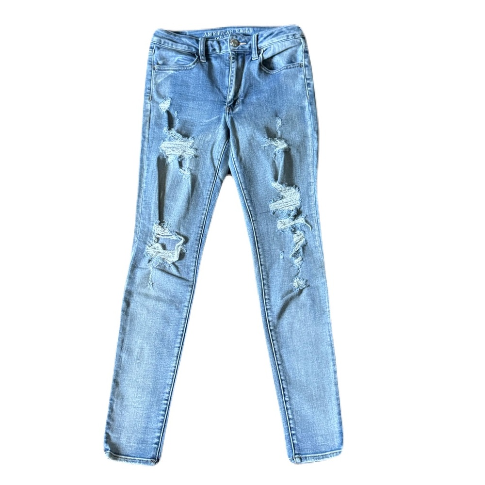 American Eagle High Rise Super Super Stretch Denim Jeans Size 8 Regular